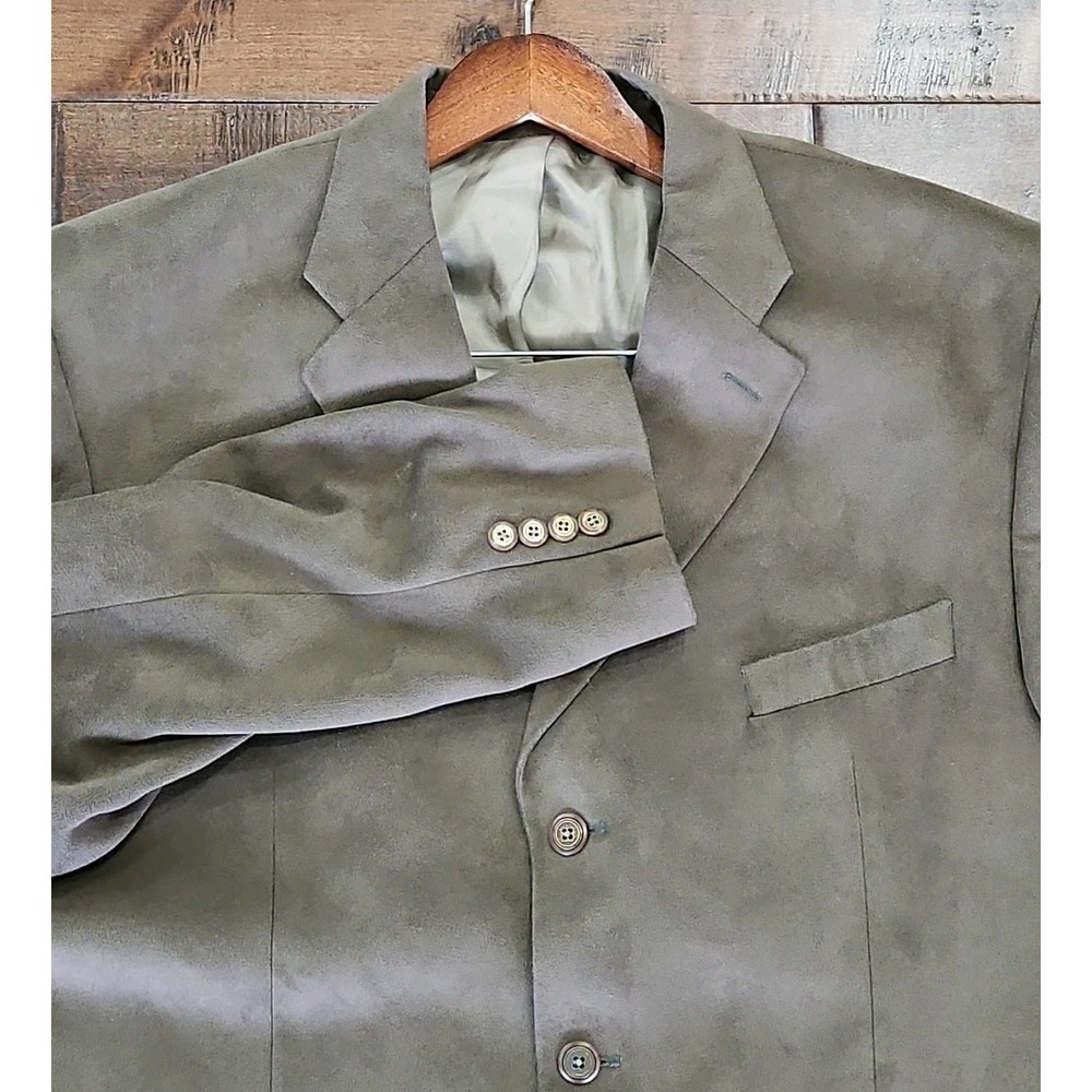 VINTAGE CHAPS Ralph Lauren Men's Blazer Jacket 46R Microfiber Suede - Picture 2 of 14